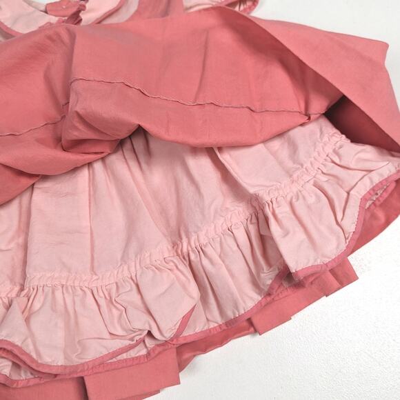 Vtg Love Dress 60s Baby Girls Sz 6-12m Full Circle Salmon Pink Classic - Picture 5 of 9